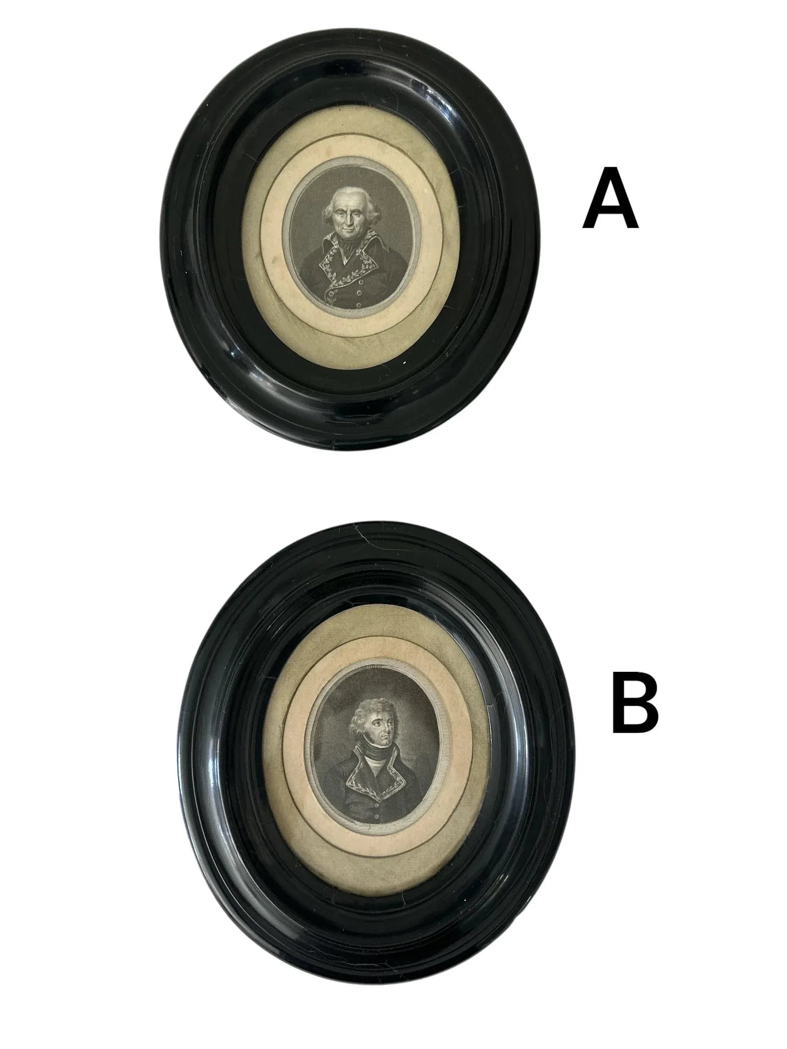 Early 19th Century Portrait Engravings of French Napoleonic Military Officers in Ebonized Frames - A - 6
