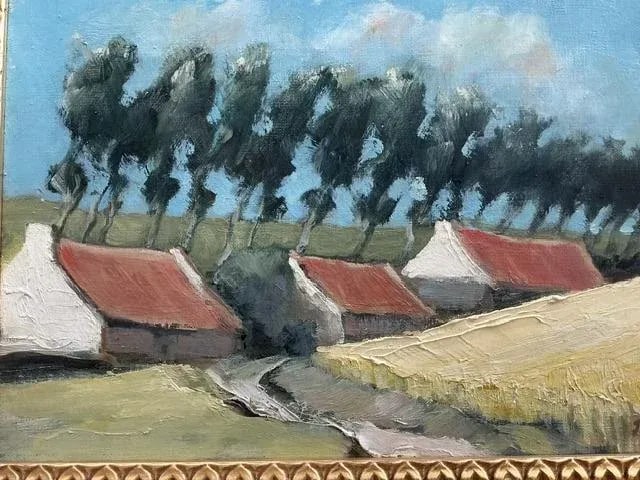 1980s Original Painting by J. Dupuis, Framed - 6