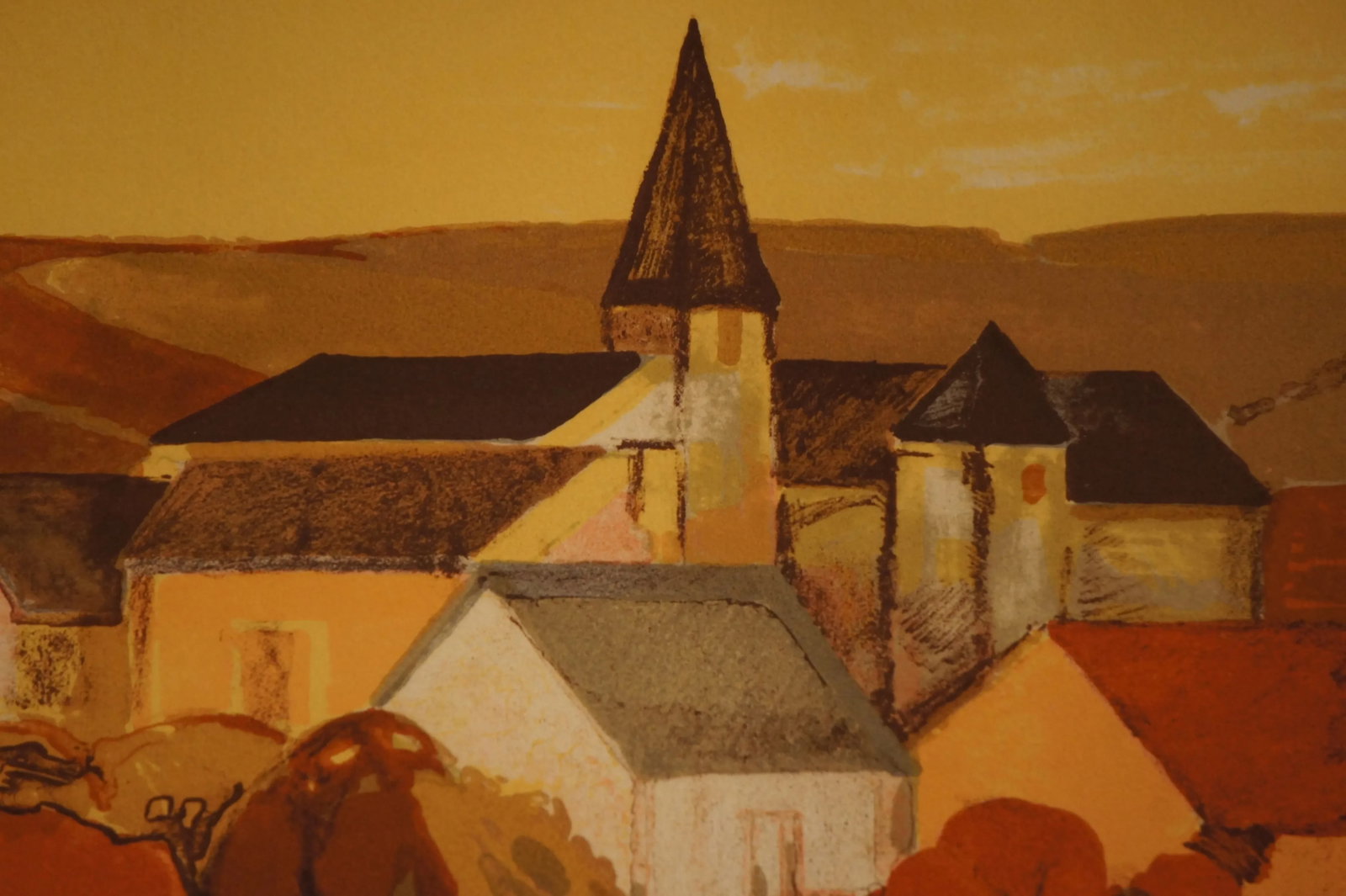 1960s Provincial French Village Lithograph Numbered 257/260 by Elaine Thiollier - 6