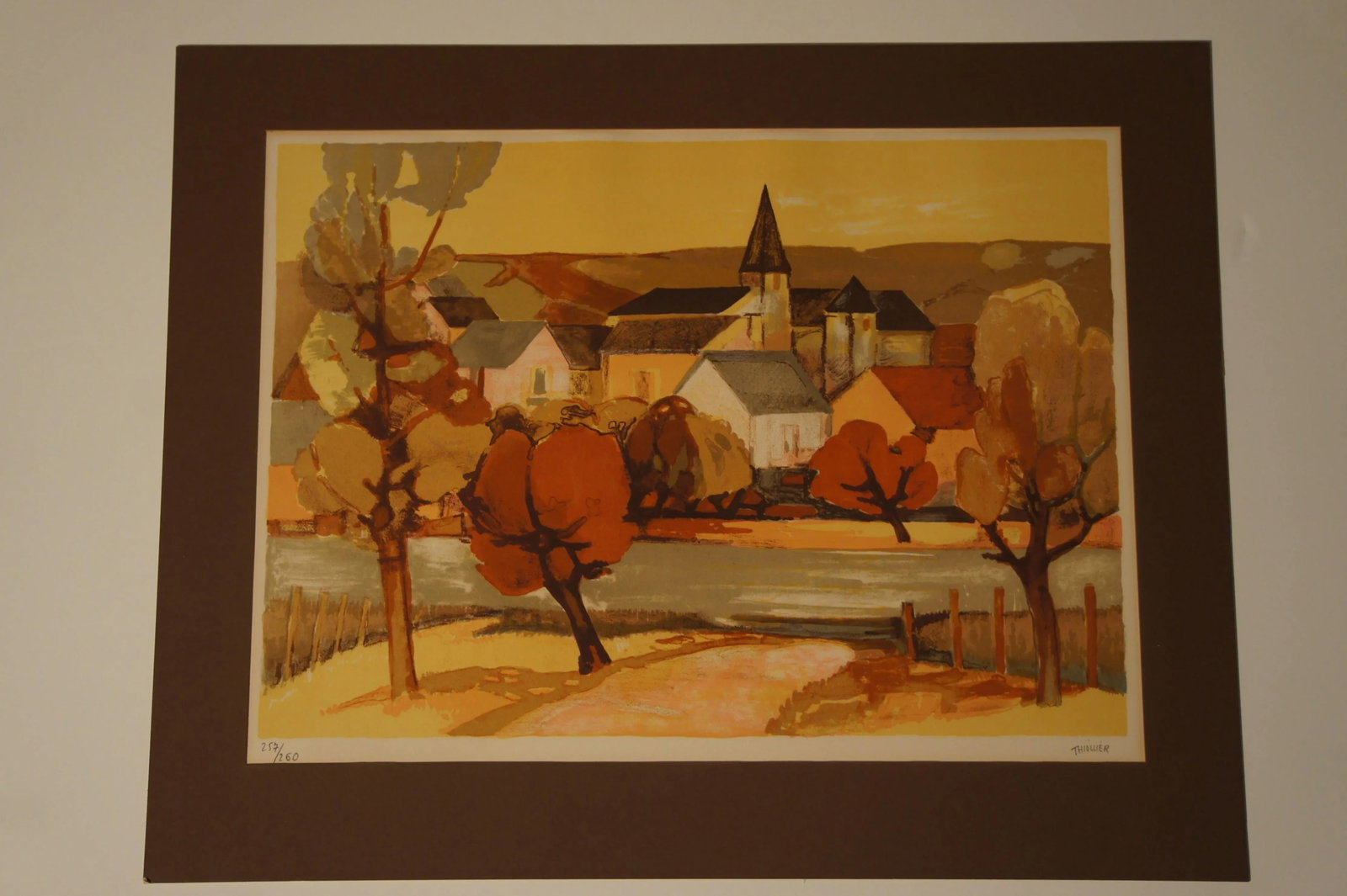 1960s Provincial French Village Lithograph Numbered 257/260 by Elaine Thiollier - 8