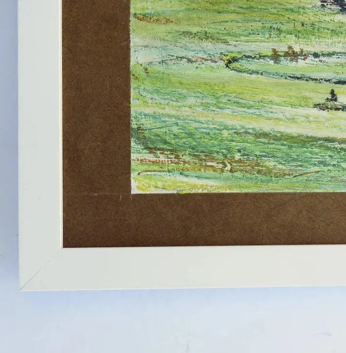 1980s Painting on Board Mountain House by Doug Post - 2