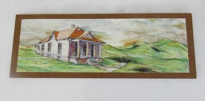 1980s Painting on Board Mountain House by Doug Post - 6