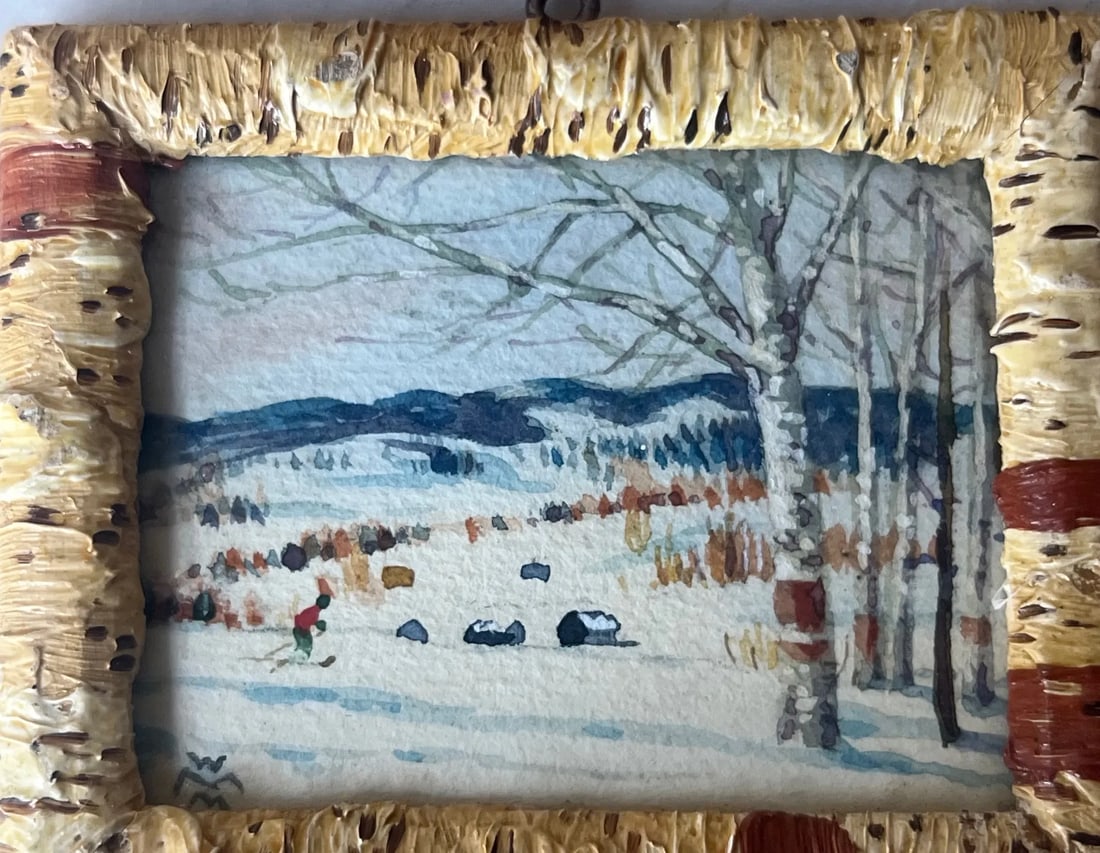 Willard Morse Mitchell Minature Watercolor Paintings, C. 1941- Set of 2 - 10