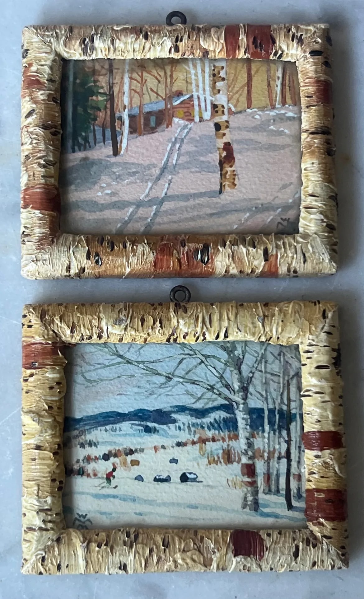 Willard Morse Mitchell Minature Watercolor Paintings, C. 1941- Set of 2 - 8