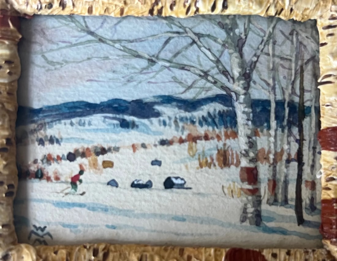 Willard Morse Mitchell Minature Watercolor Paintings, C. 1941- Set of 2 - 9