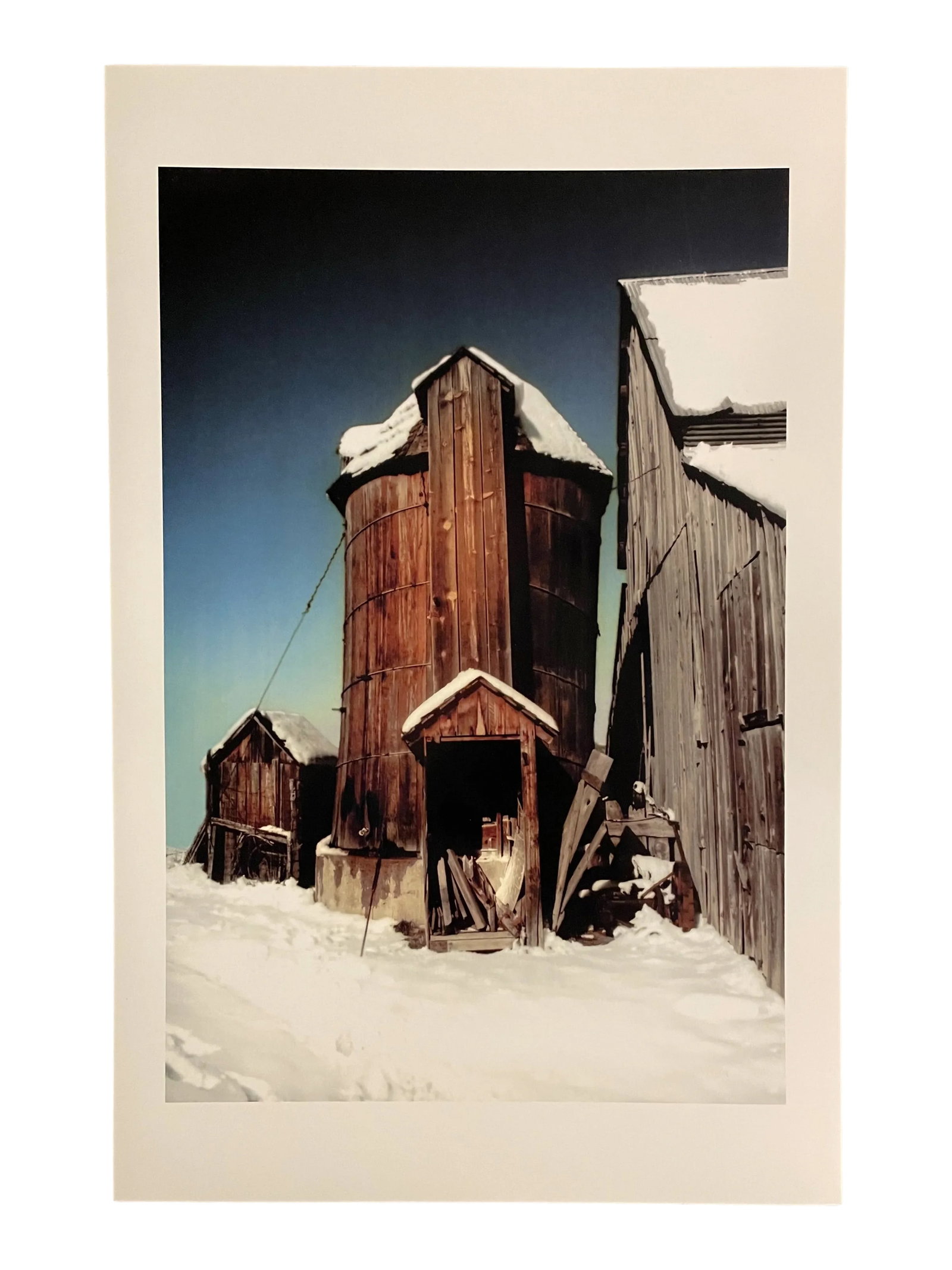 Gleb Derujinsky "Winter Silo" Contemporary Landscape Photograph Print: The pleasure of finally being able to go through the archive of my father, Gleb Derujinsky, and begin the task of sharing his vast imagination is a thrill. Many know his work now from his career as a 