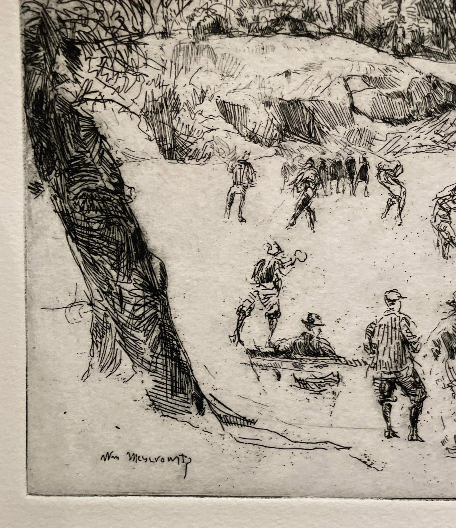 1920s William Meyerowitz Central Park Winter Etching - 2
