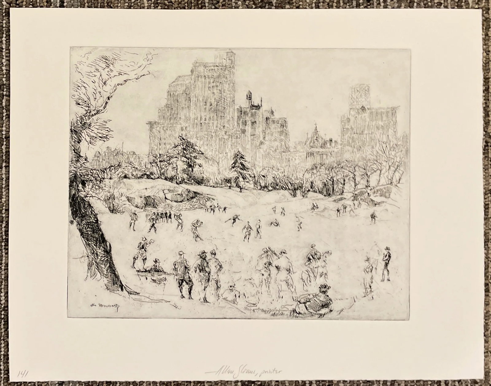 1920s William Meyerowitz Central Park Winter Etching - 3