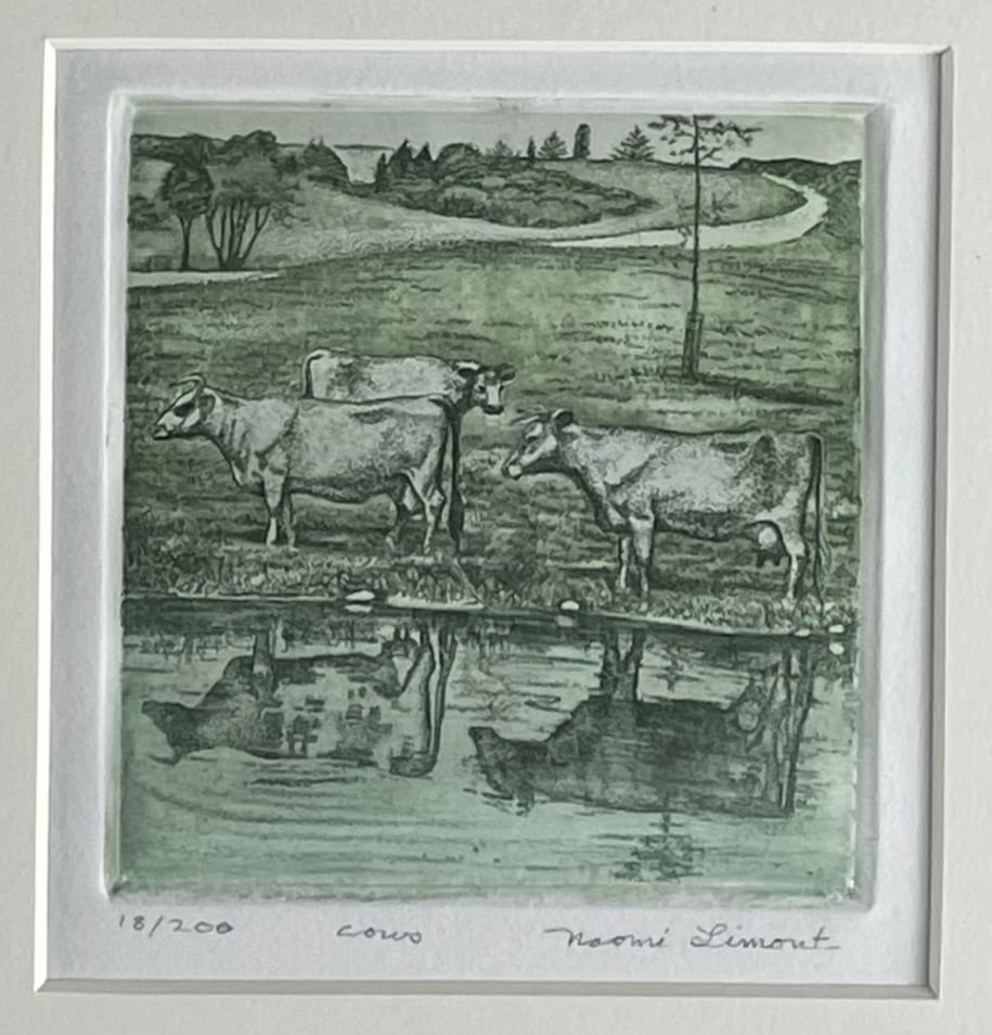 1980s Naomi Limont "Cows" Signed Print (18/200) - 2