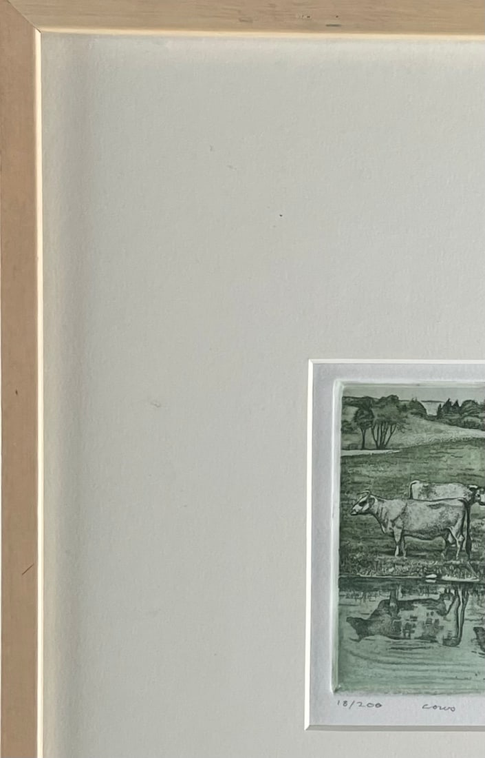 1980s Naomi Limont "Cows" Signed Print (18/200) - 3