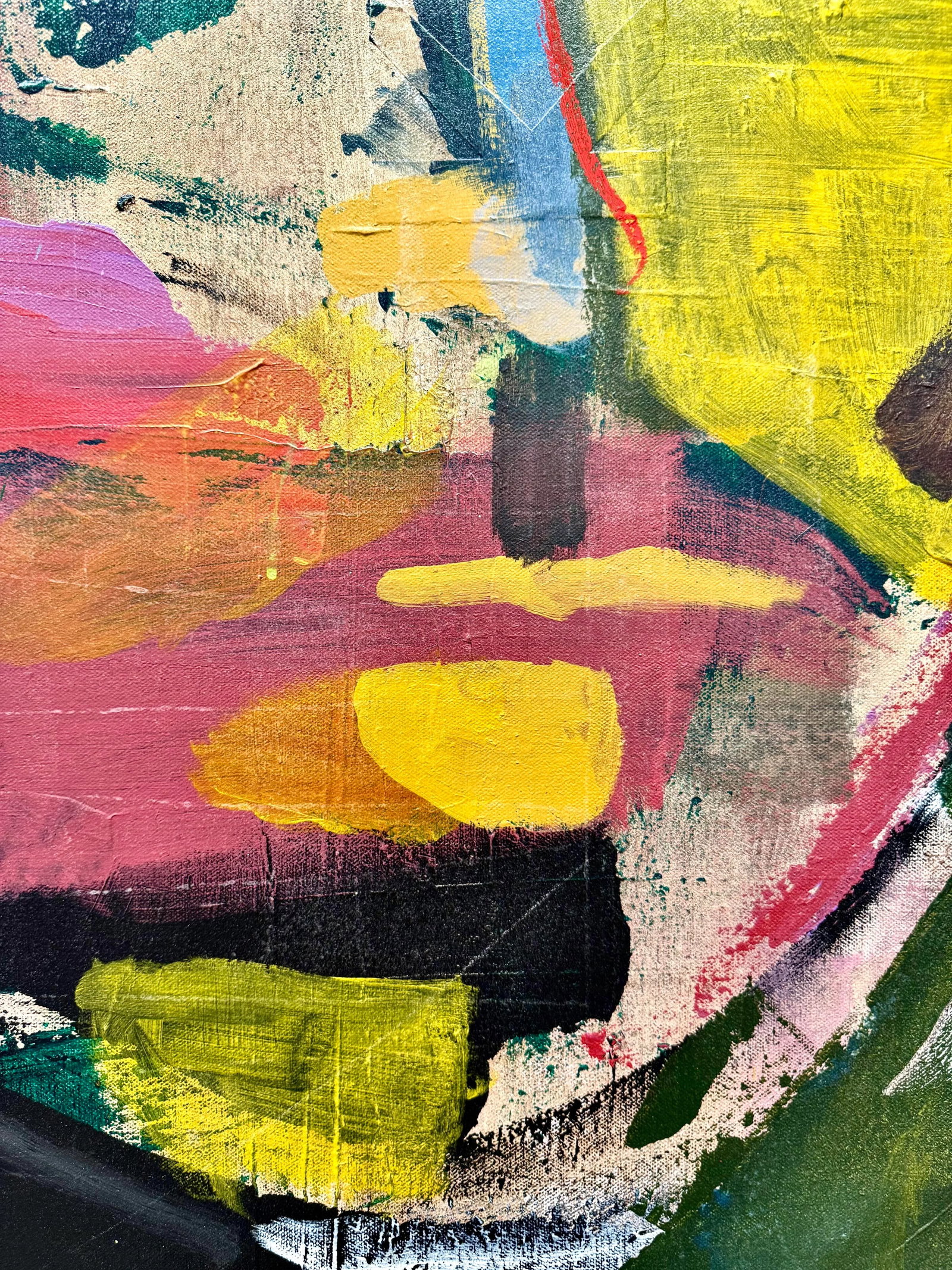 Original Abstract Expressionist Oil and Acrylic Portrait - 3