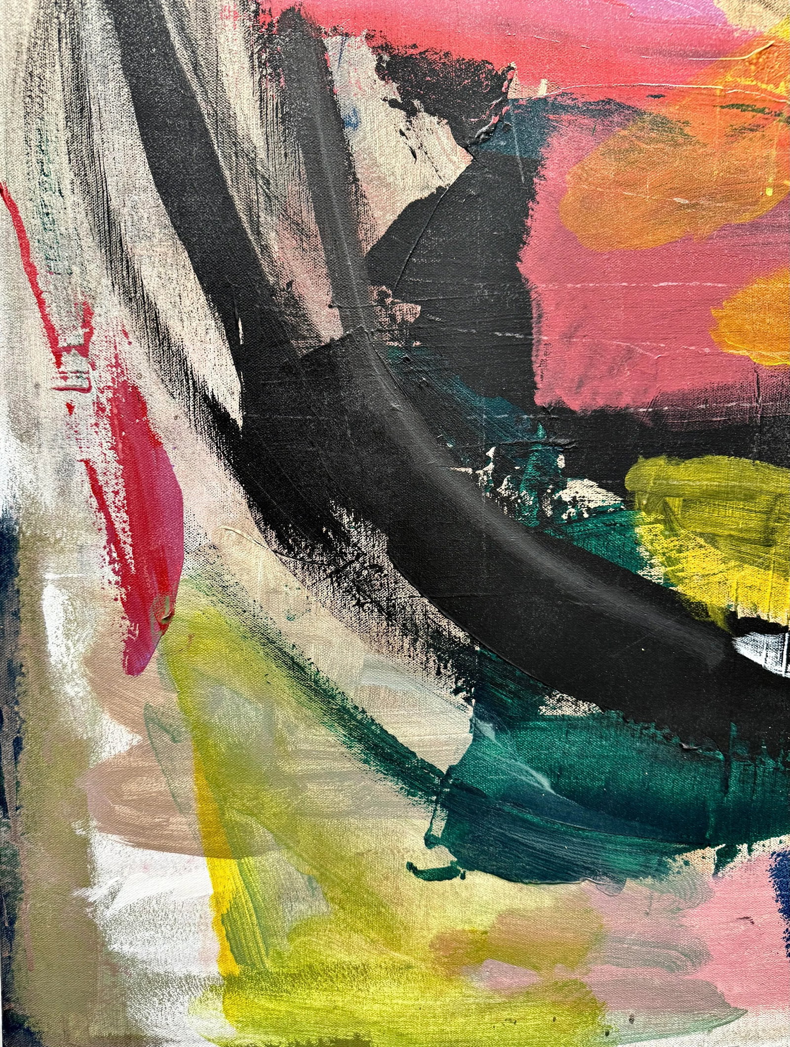 Original Abstract Expressionist Oil and Acrylic Portrait - 7