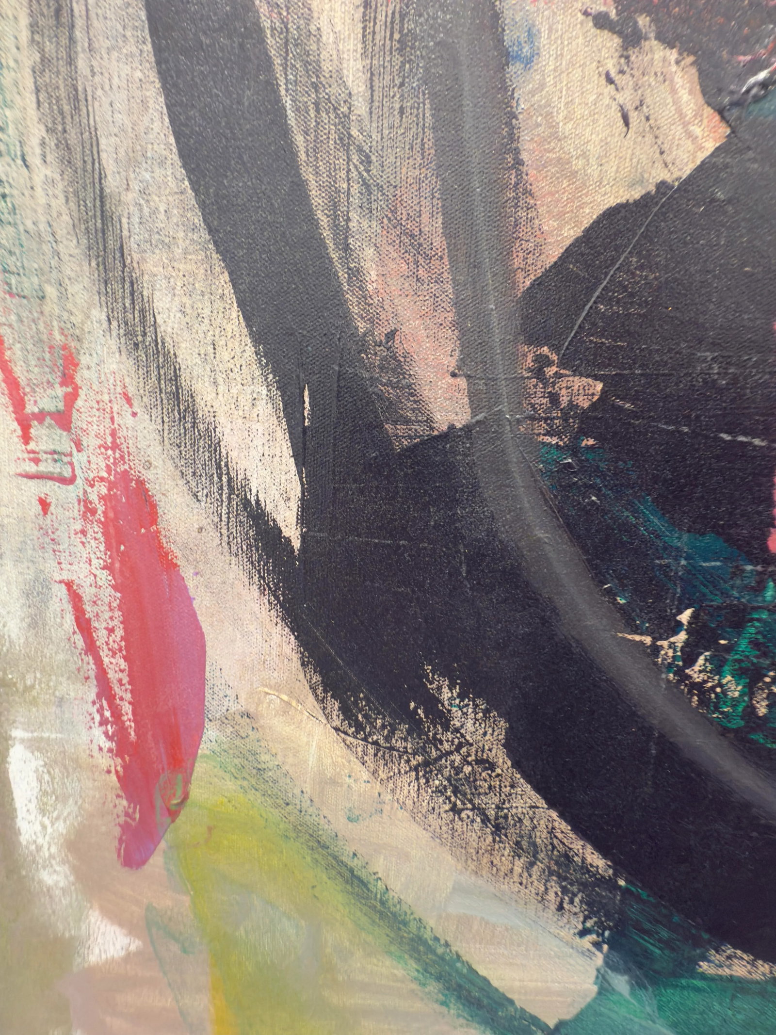 Original Abstract Expressionist Oil and Acrylic Portrait - 8
