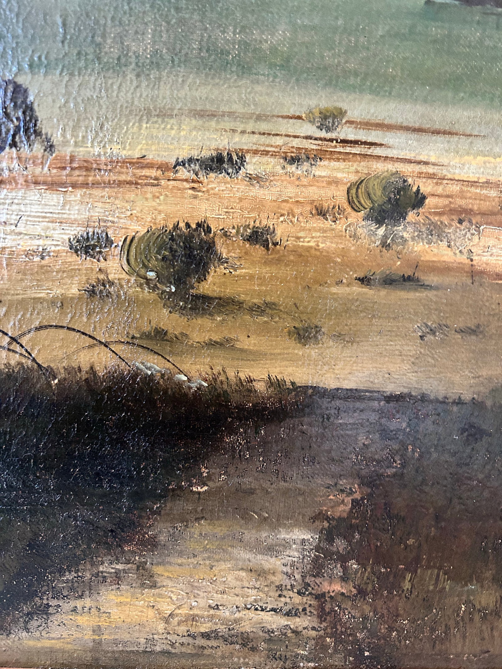 19thC Large Hudson River School Naive Style Landscape Painting - 3