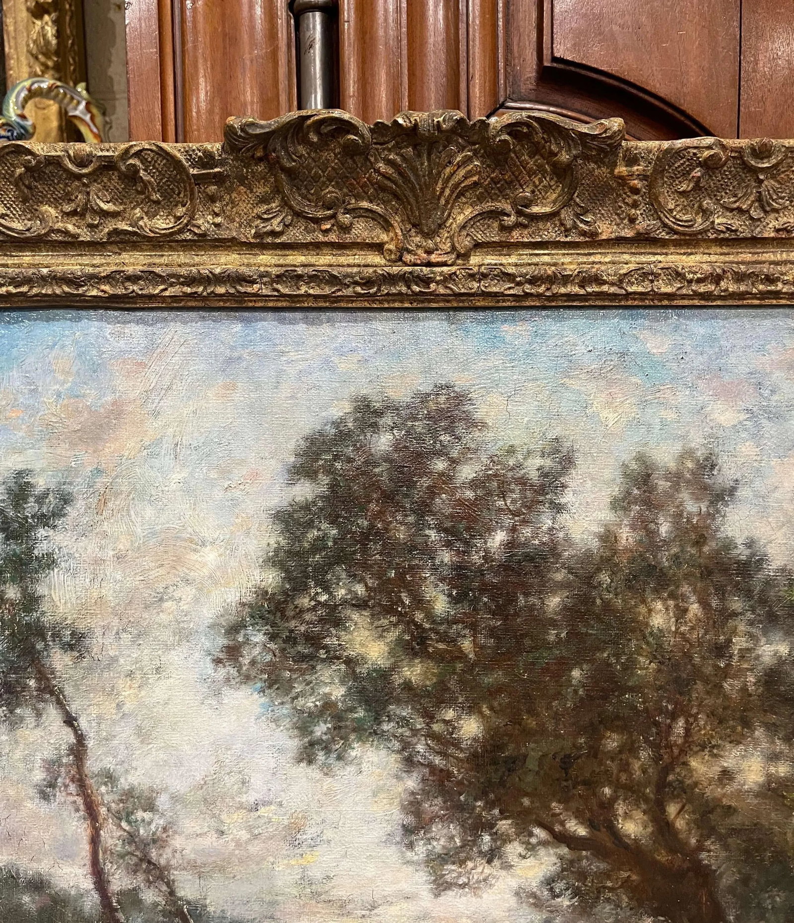 19th Century French Landscape Painting Signed Corot in Original Giltwood Frame - 12