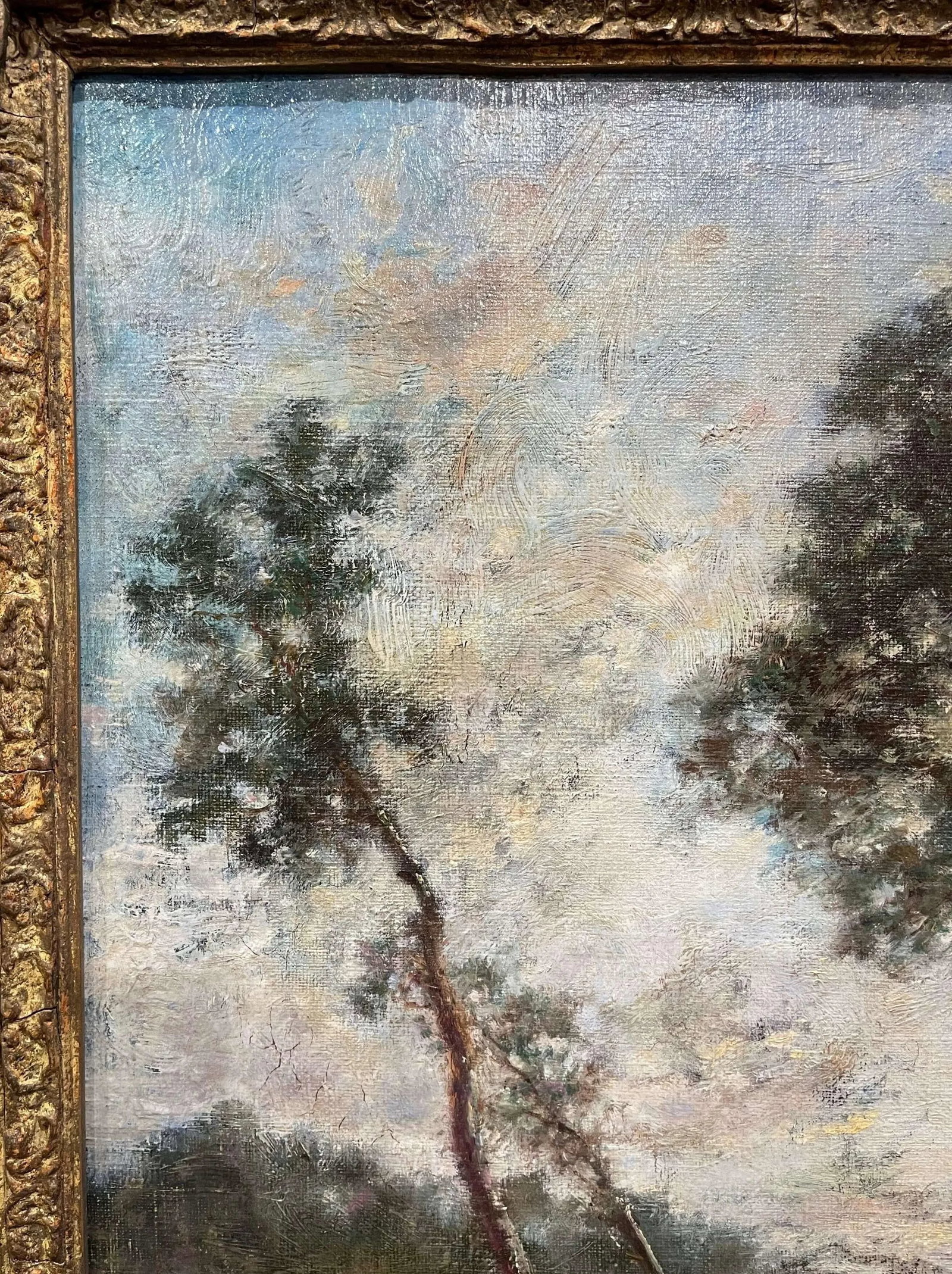 19th Century French Landscape Painting Signed Corot in Original Giltwood Frame - 14
