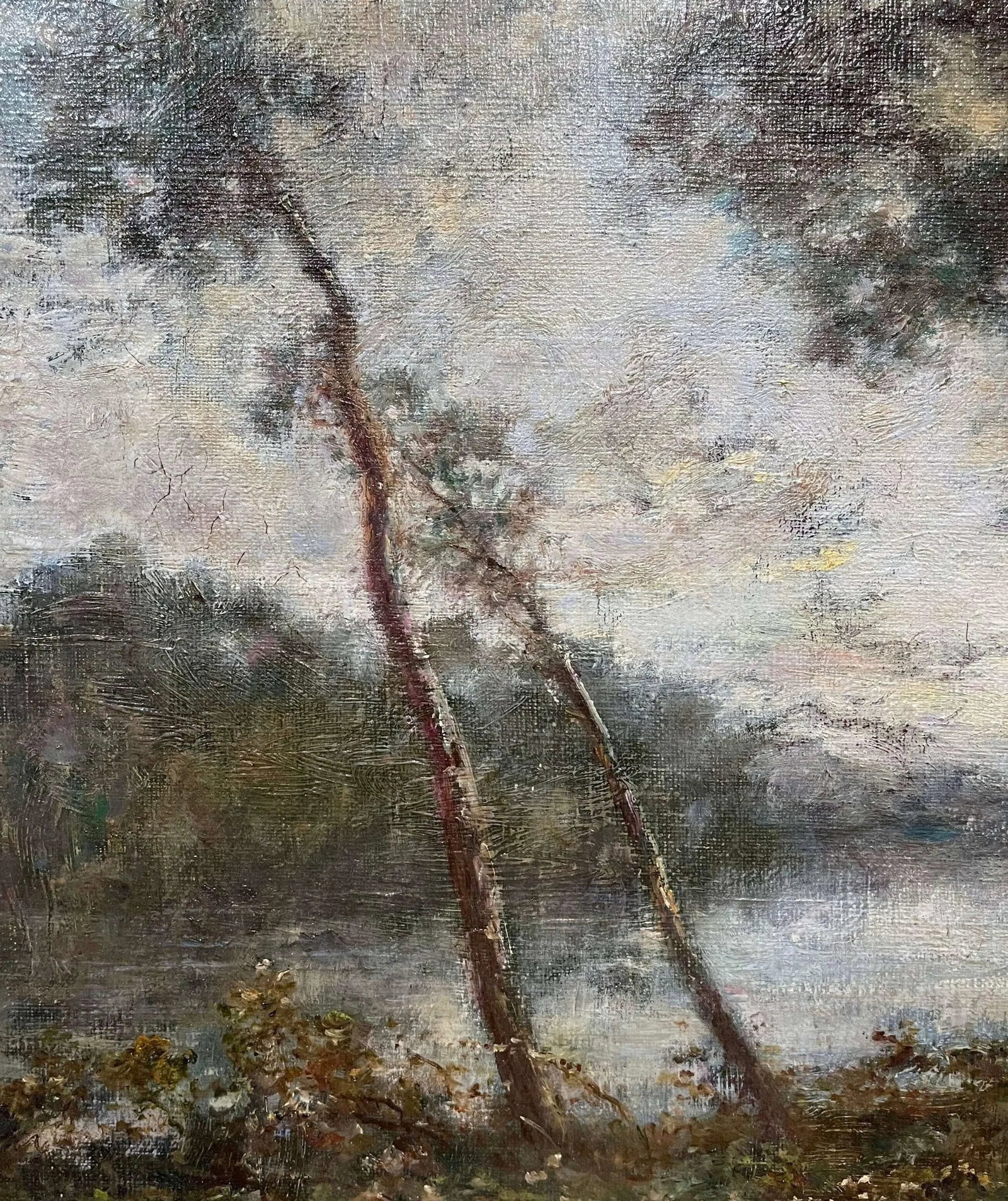 19th Century French Landscape Painting Signed Corot in Original Giltwood Frame - 15