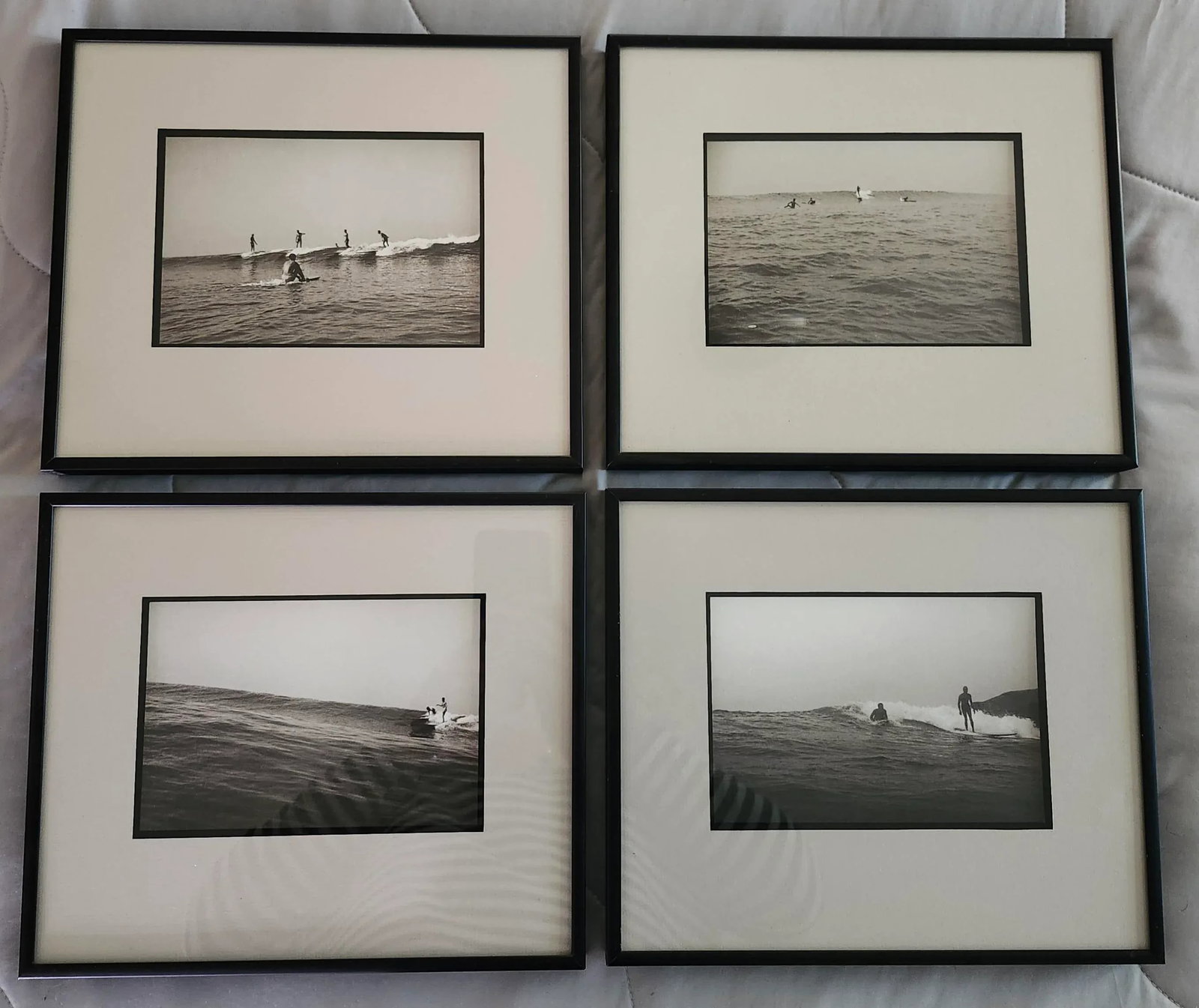 Vintage Set of Four Limited Edition Black and White Surfing Photos by Don James - 6