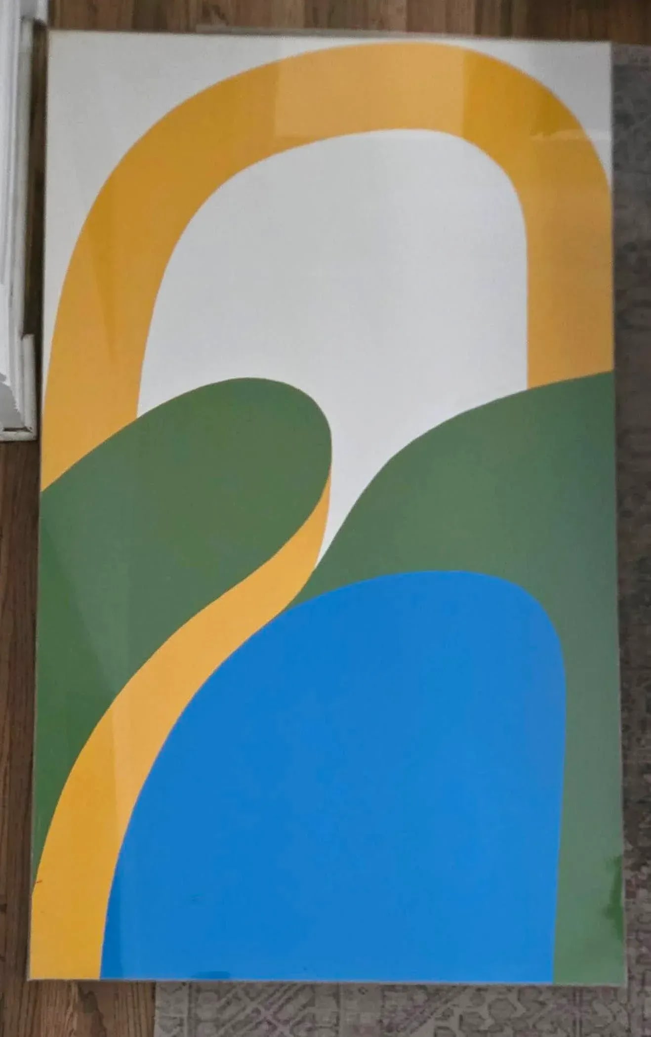 Original Signed Large 60" H Carol Summers Wood Block Print Framed in Plexiglass - 2