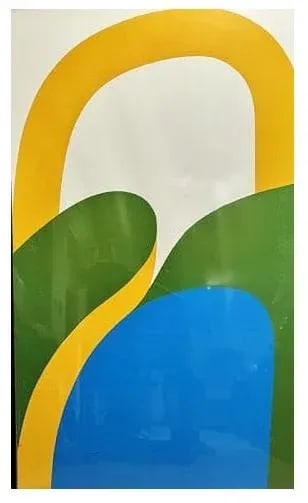 Original Signed Large 60" H Carol Summers Wood Block Print Framed in Plexiglass - 3