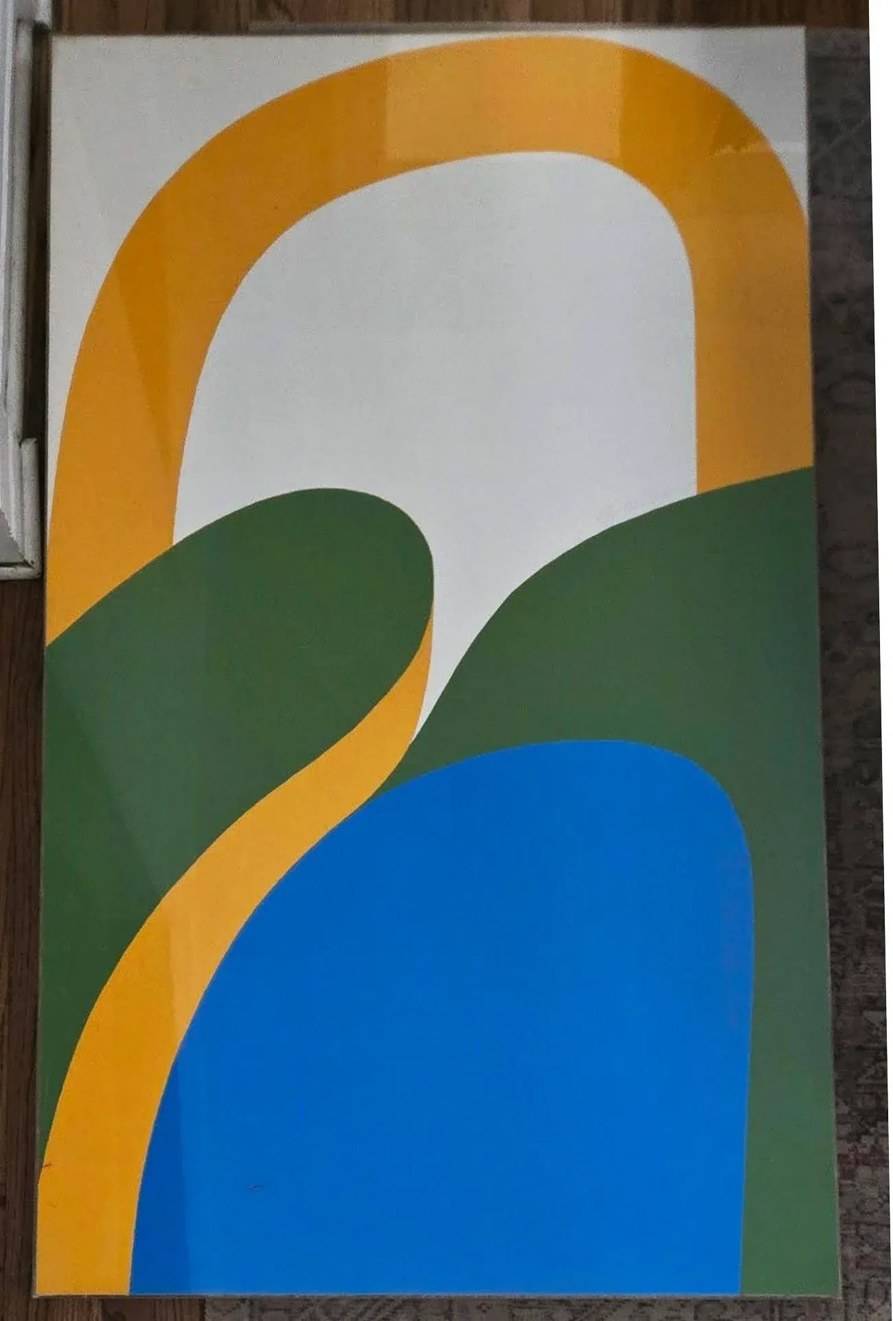 Original Signed Large 60" H Carol Summers Wood Block Print Framed in Plexiglass - 4