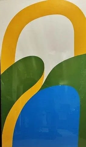 Original Signed Large 60" H Carol Summers Wood Block Print Framed in Plexiglass - 5