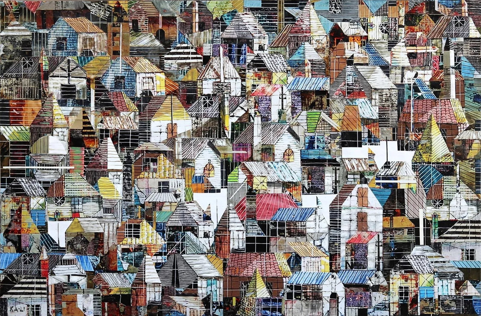 Sublime 2154 - Layered Contemporary Landscape Abstract Cityscape Mixed-Media Painting by TaeHo Kang - 10