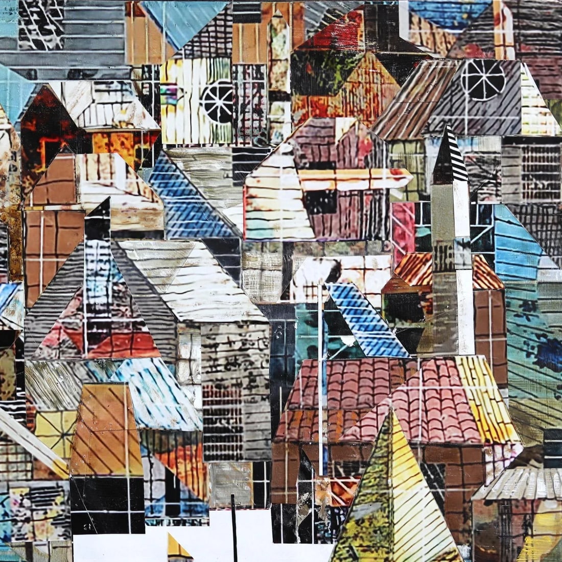 Sublime 2154 - Layered Contemporary Landscape Abstract Cityscape Mixed-Media Painting by TaeHo Kang - 3