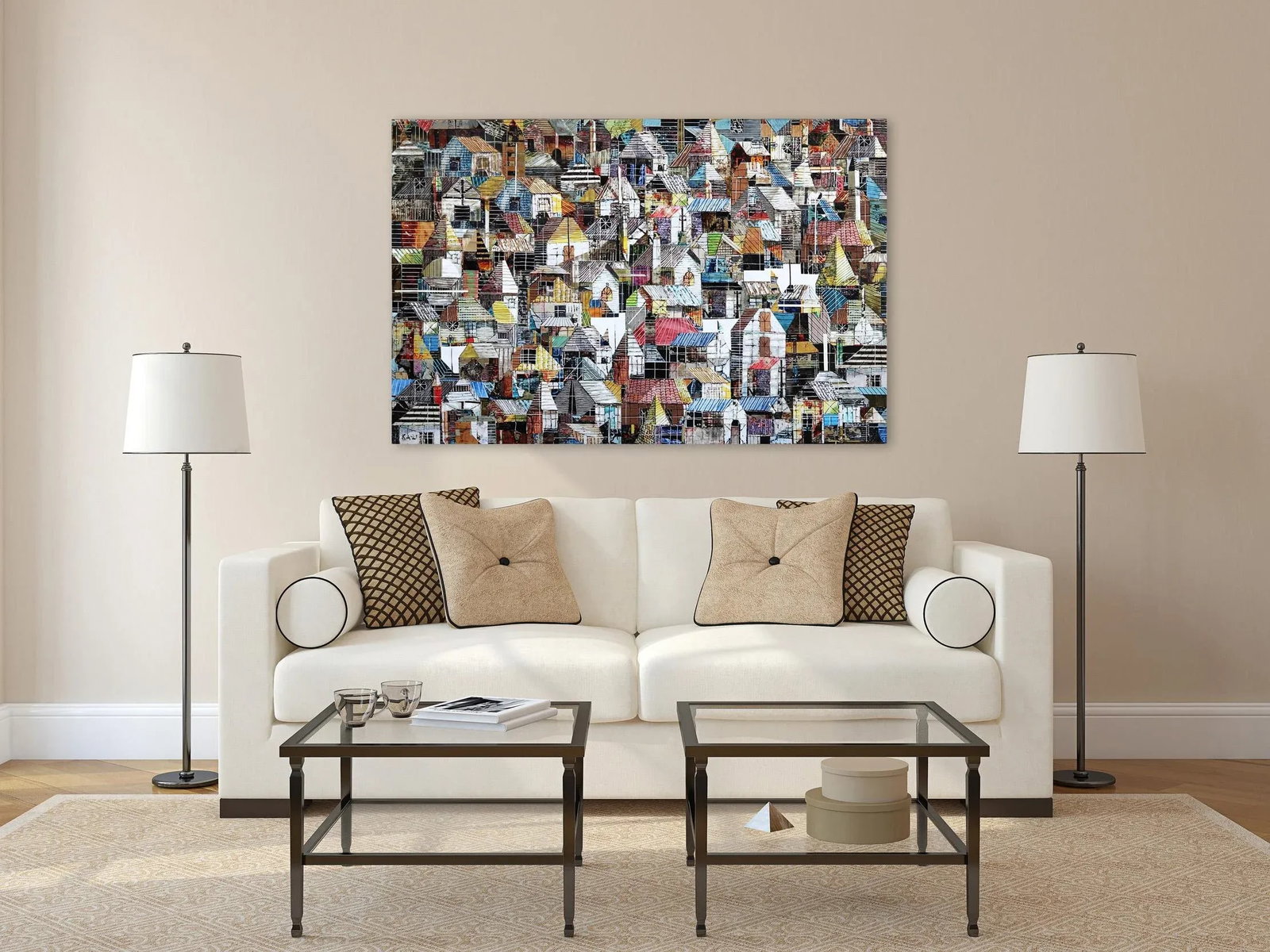 Sublime 2154 - Layered Contemporary Landscape Abstract Cityscape Mixed-Media Painting by TaeHo Kang - 7