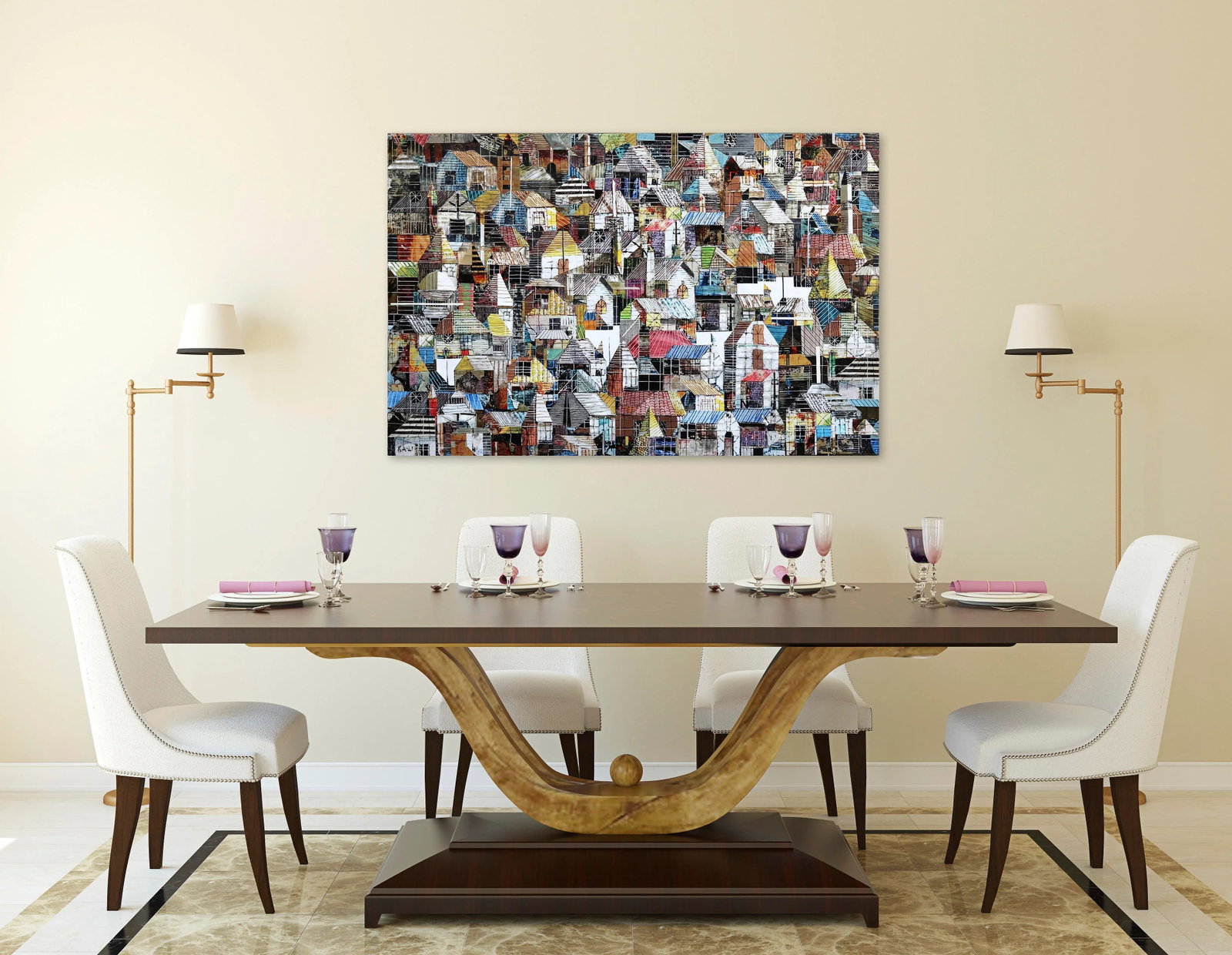 Sublime 2154 - Layered Contemporary Landscape Abstract Cityscape Mixed-Media Painting by TaeHo Kang - 8
