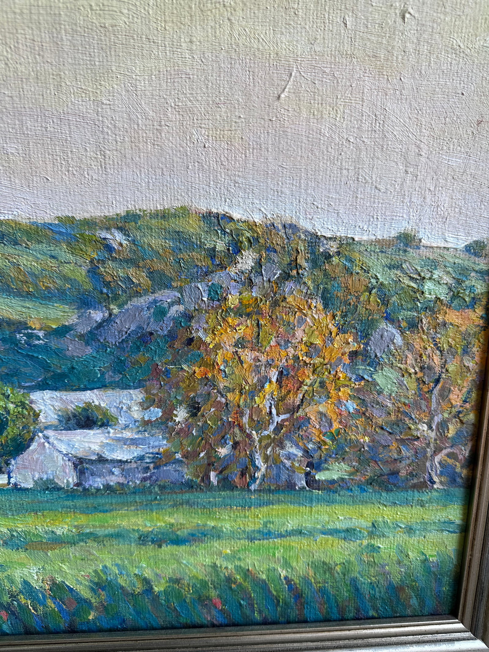 Modern Gary Ray Plein Air Oil Linen Wood Frame Signed California Landscape Painting - 10