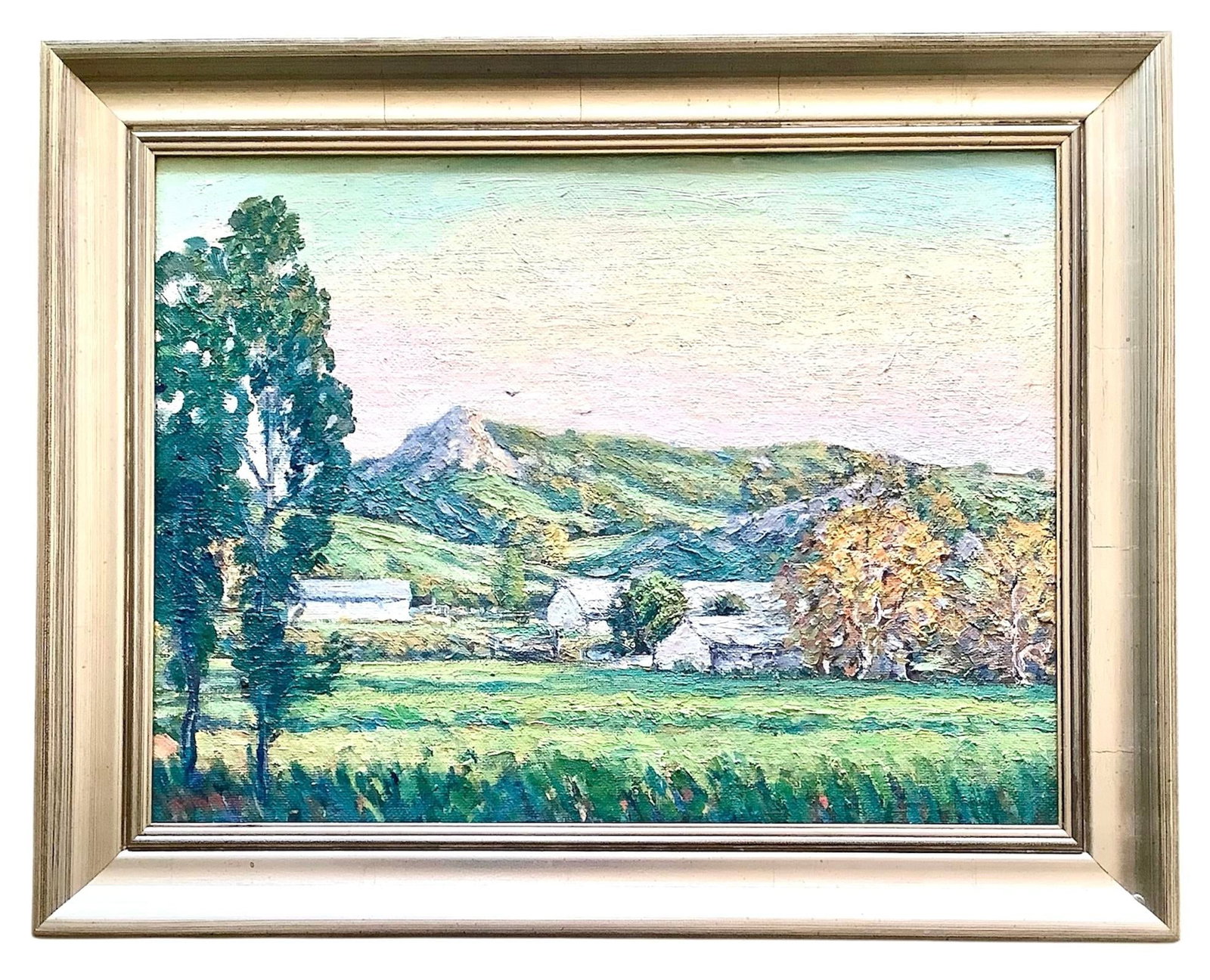 Modern Gary Ray Plein Air Oil Linen Wood Frame Signed California Landscape Painting - 13