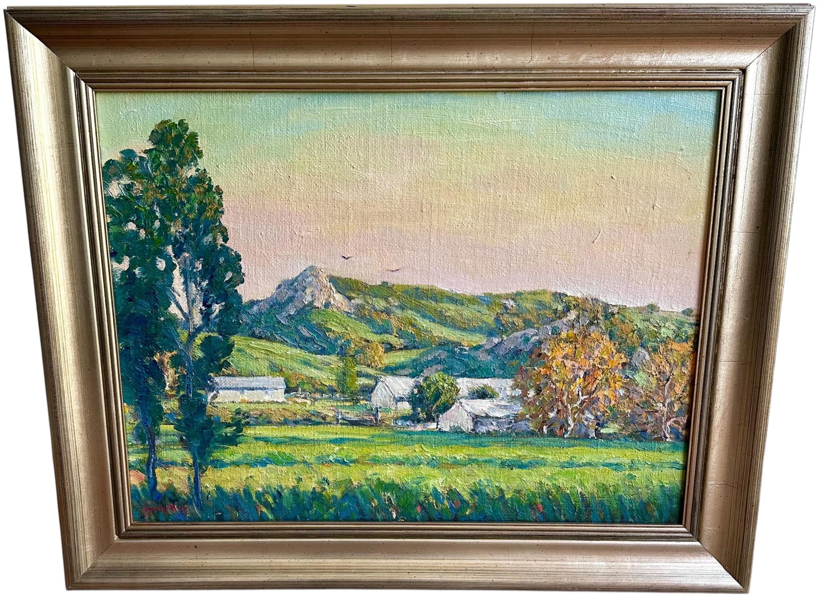 Modern Gary Ray Plein Air Oil Linen Wood Frame Signed California Landscape Painting - 14