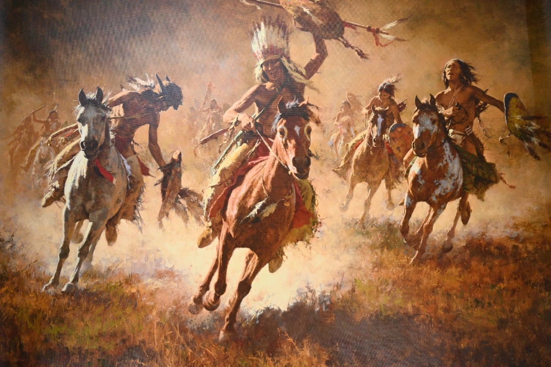 Howard Terpning "Mystic Power of the War Shield" Signed Limited Edition MasterWork Giclee Canvas, 12 - 3