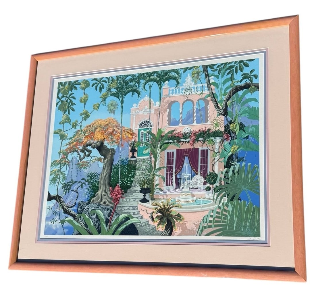 1980s John Kiraly Signed & Numbered "Poinciana Palace" Limited Edition Print - 10