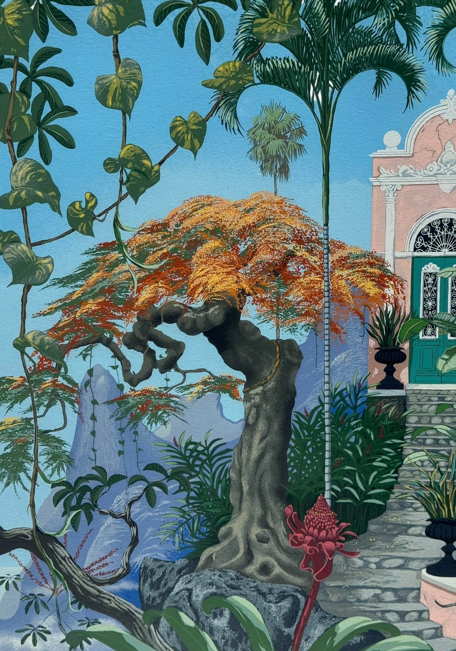 1980s John Kiraly Signed & Numbered "Poinciana Palace" Limited Edition Print - 12