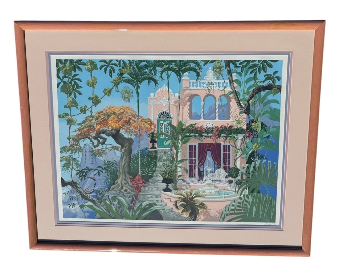 1980s John Kiraly Signed & Numbered "Poinciana Palace" Limited Edition Print - 4