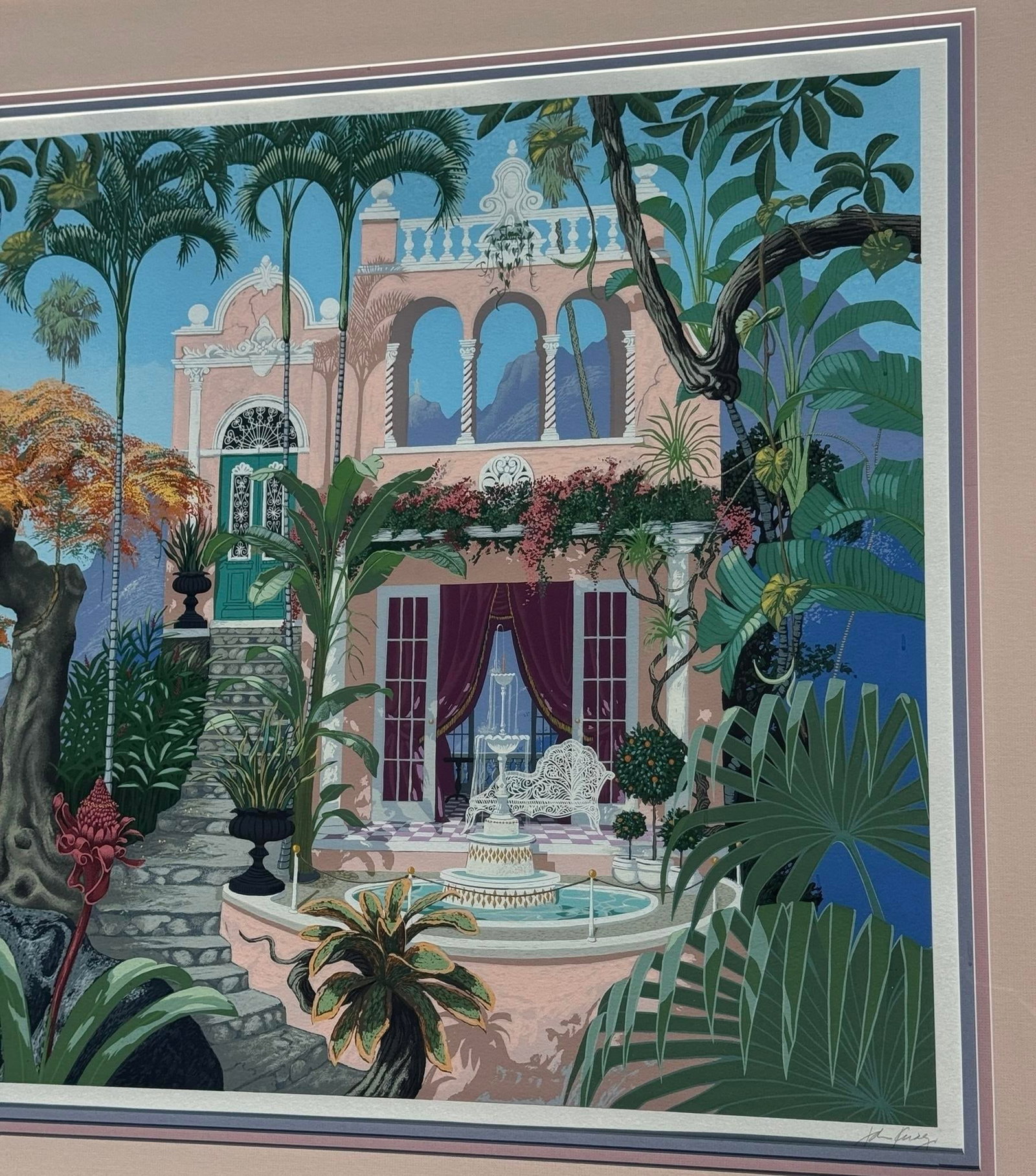 1980s John Kiraly Signed & Numbered "Poinciana Palace" Limited Edition Print - 6