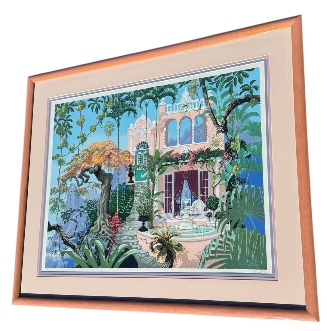 1980s John Kiraly Signed & Numbered "Poinciana Palace" Limited Edition Print - 8