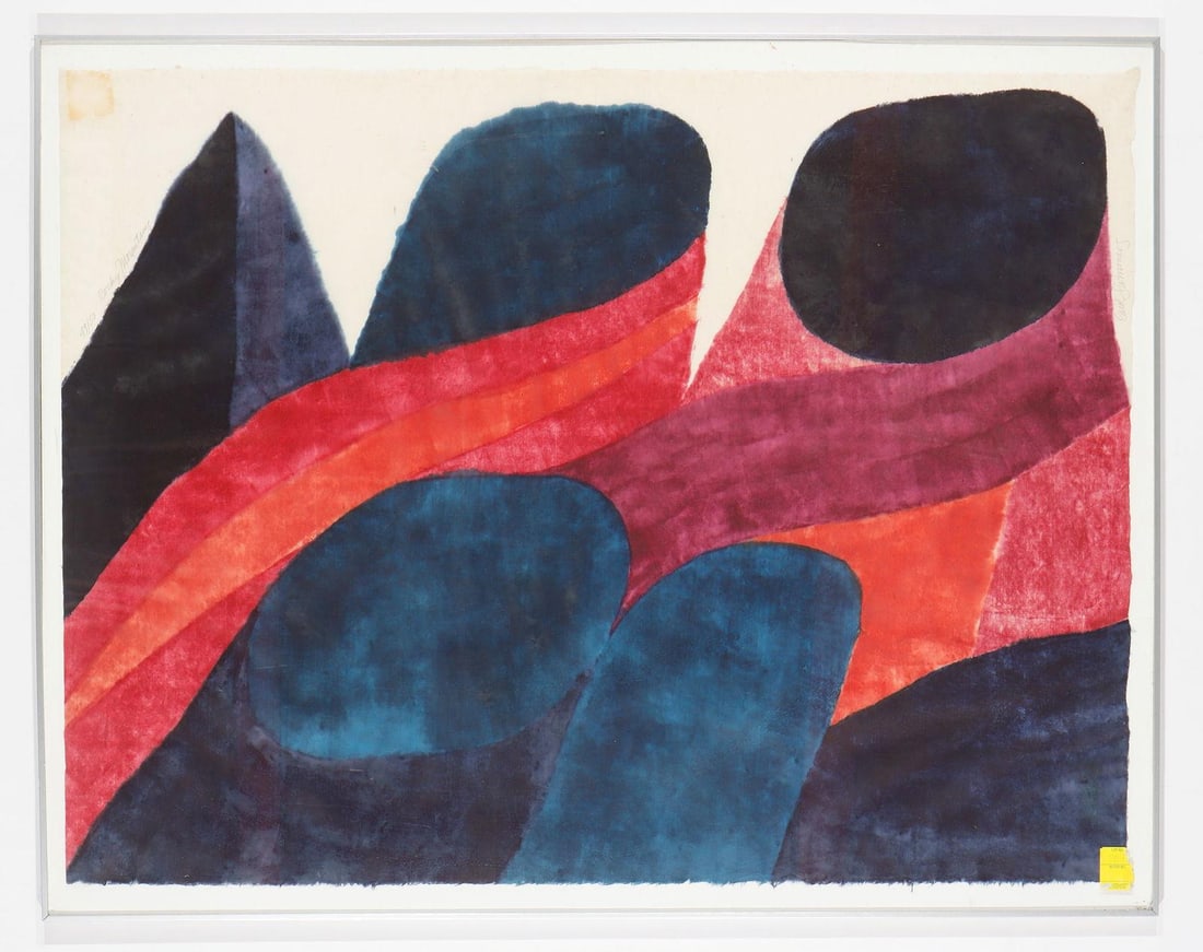 1970s Large 51" Original Signed Carol Summers "Rocky Mountains" Woodcut Print - 3