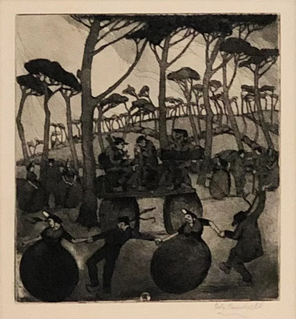 Gale Turnbull Signed Framed Etching Artwork, 1920's - 2