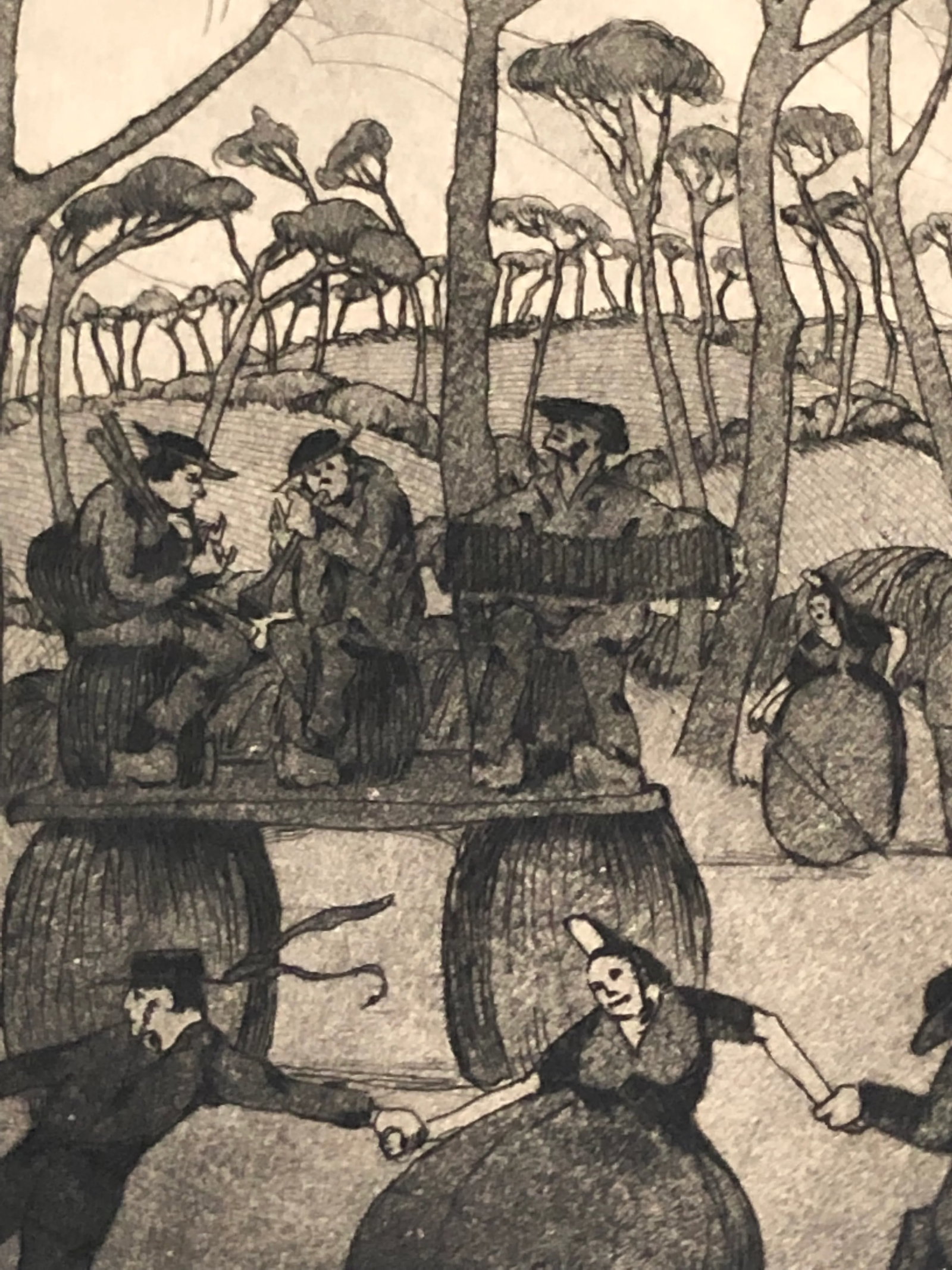 Gale Turnbull Signed Framed Etching Artwork, 1920's - 5
