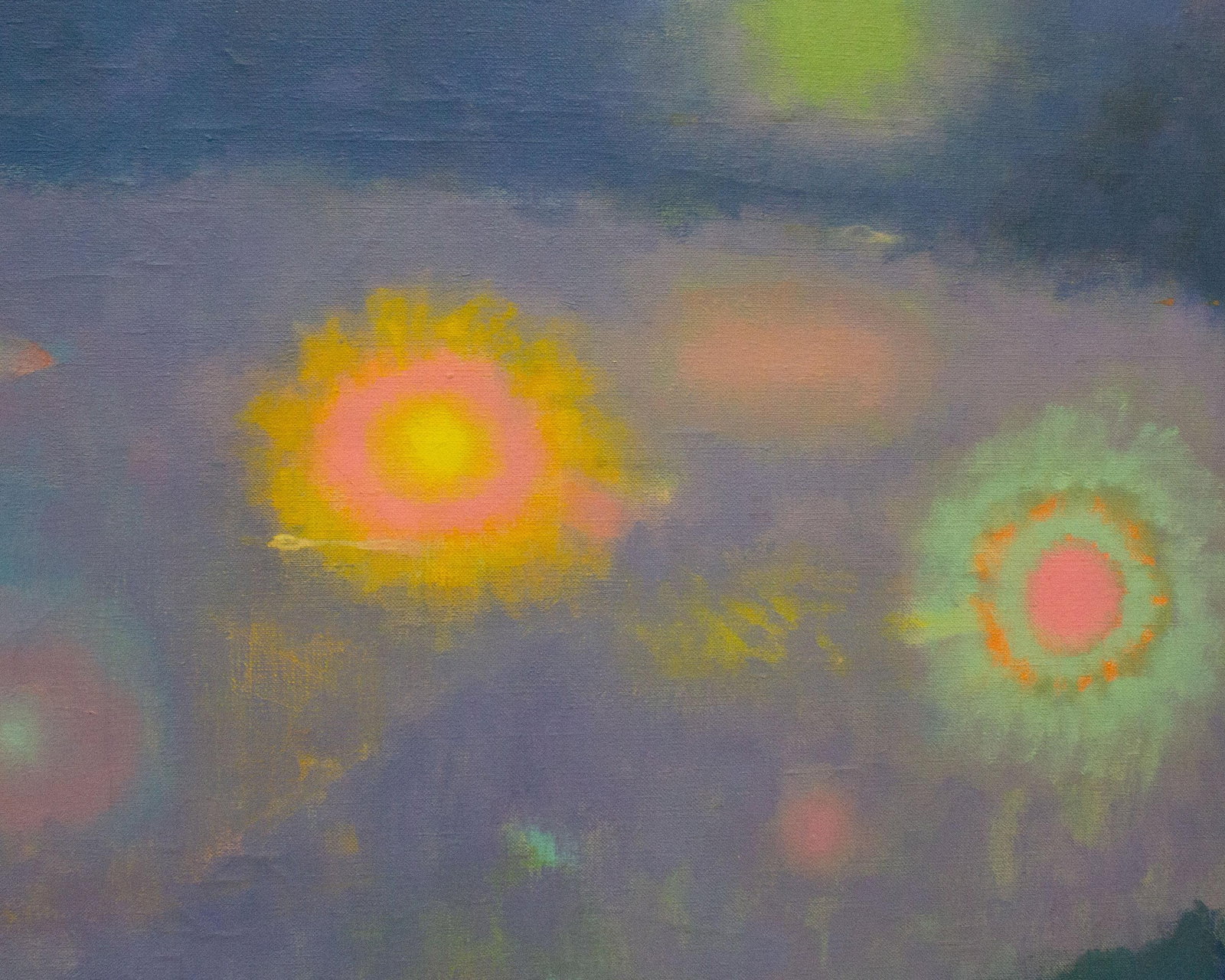 Signed "Moon Flower" Abstract Oil on Canvas Painting by Martin Friedman - 4