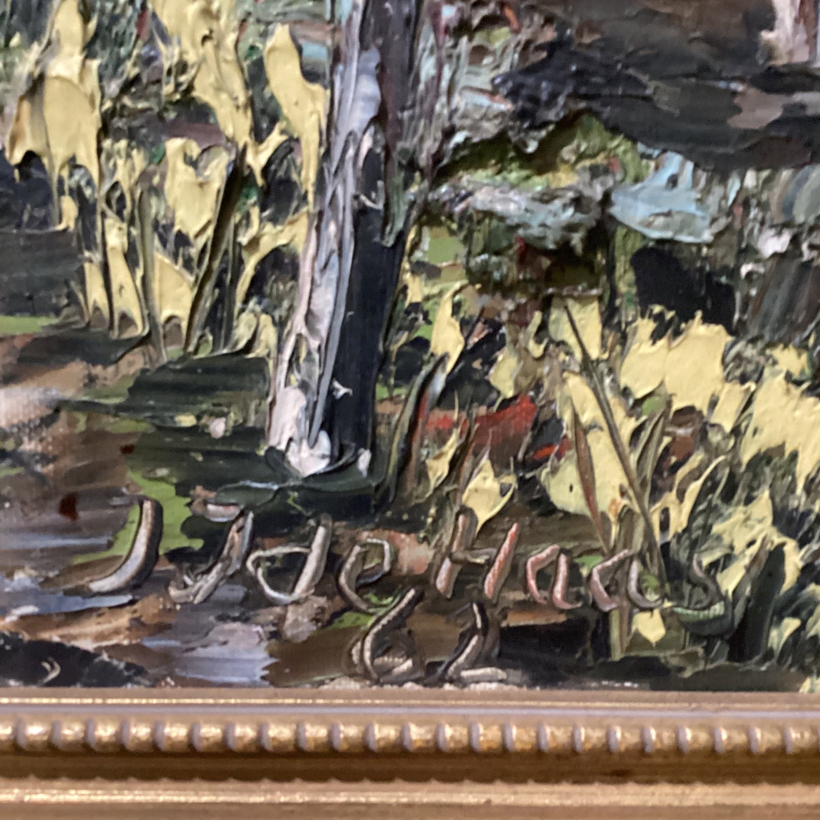 Vintage Oil Painting on Canvas Harbor Scene " De Vecht Holland " Signed Framed - 11