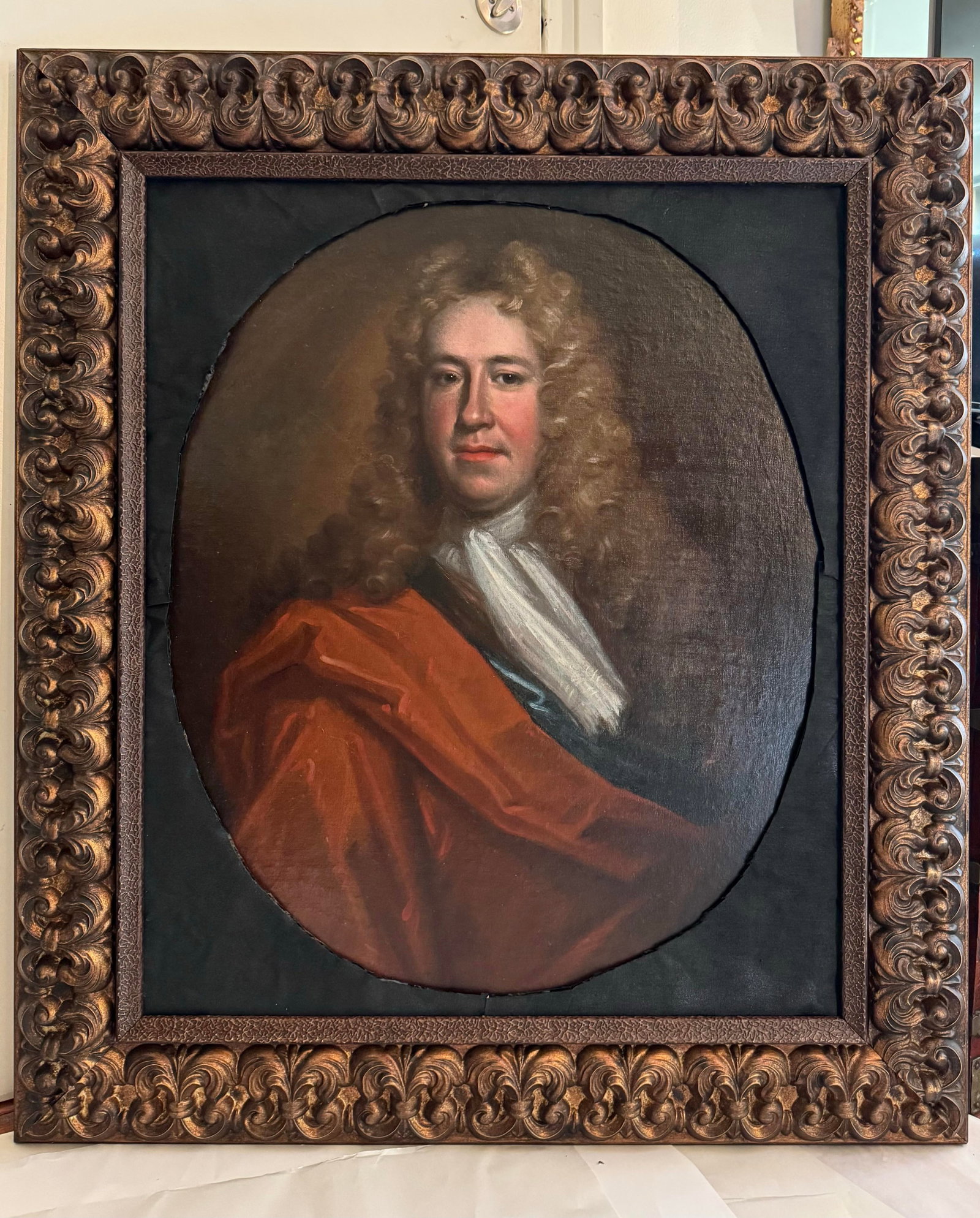 Early 18th Century English Portrait of an Gentleman in Powdered Wig - 4