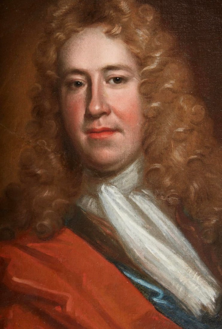 Early 18th Century English Portrait of an Gentleman in Powdered Wig - 6