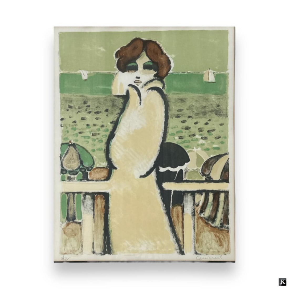 Jean-Pierre Cassigneul (French, B. 1935) Lithograph "Au Bord De Mer" Signed and Numbered - 2
