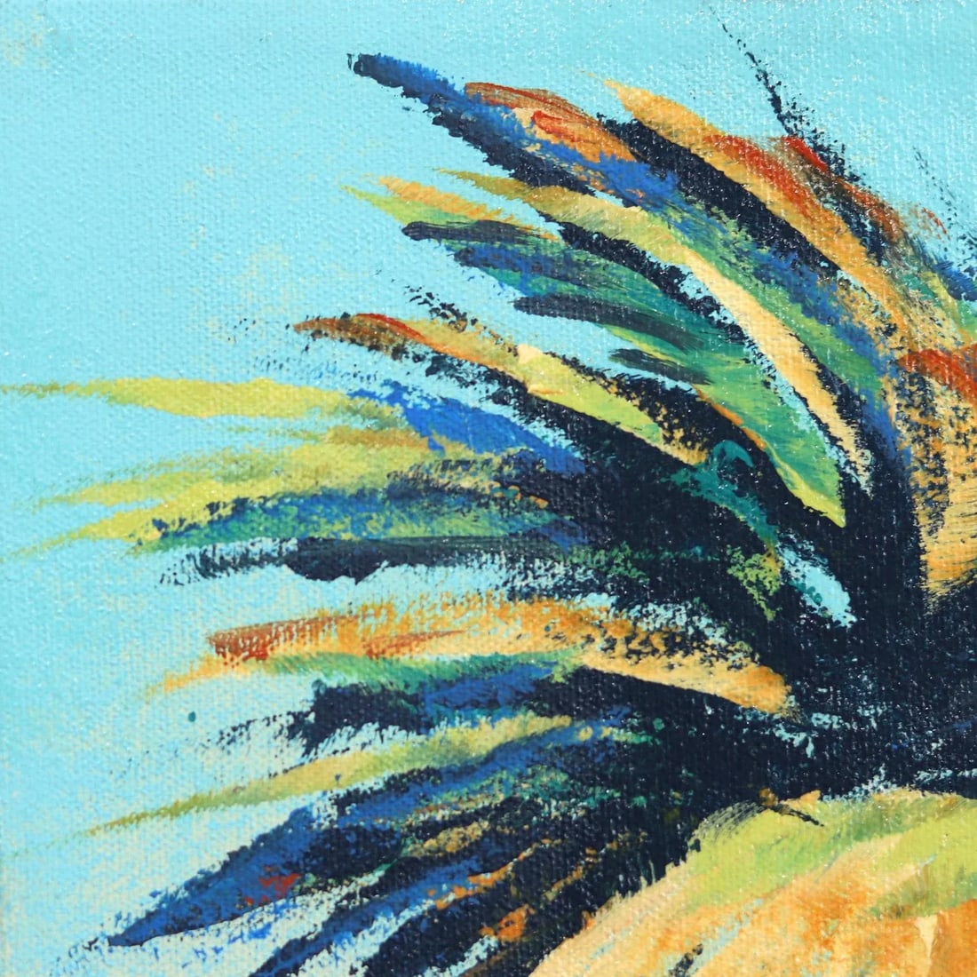 Windy Palm - Contemporary Botanical Landscape Tree Acrylic Painting by Kathleen Keifer - 2