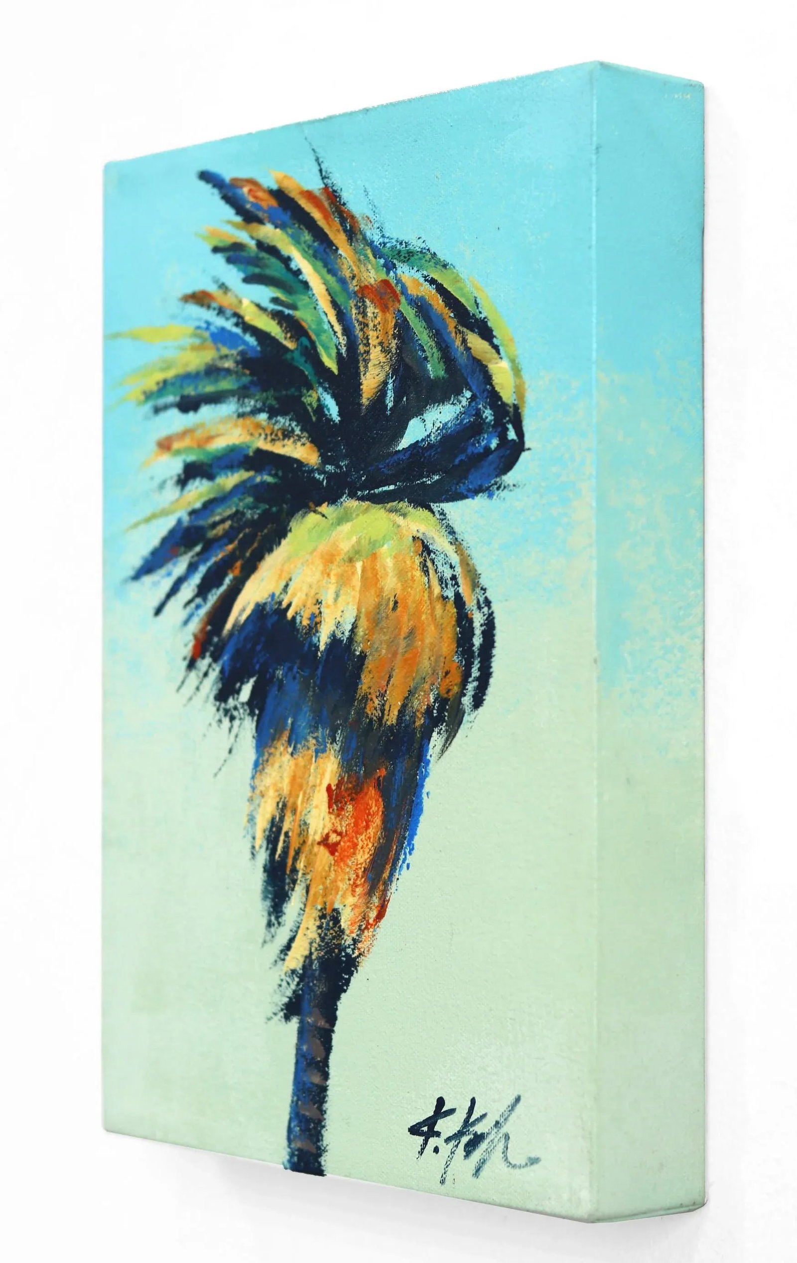 Windy Palm - Contemporary Botanical Landscape Tree Acrylic Painting by Kathleen Keifer - 6