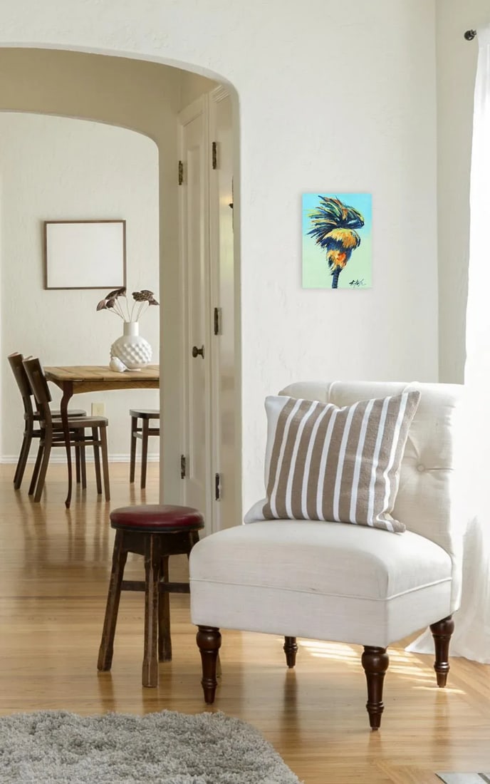 Windy Palm - Contemporary Botanical Landscape Tree Acrylic Painting by Kathleen Keifer - 8